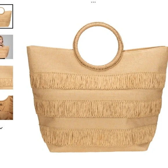 San Diego Hat Company Leucadia Tote in Natural - New - Picture 2 of 6